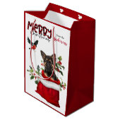 Cute German Shepherd Puppy Dog Kerstmis Medium Cadeauzakje (Achterkant Gekanteld)