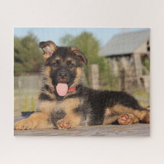 Cute German Shepherd Puppy Dog Legpuzzel (Horizontaal)
