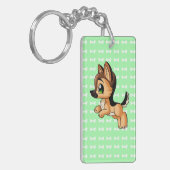 Cute German Shepherd Puppy Double Sided Sleutelhan Sleutelhanger (Voorkant Links)