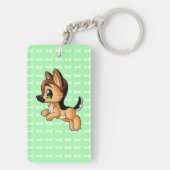 Cute German Shepherd Puppy Double Sided Sleutelhan Sleutelhanger (achterkant)