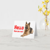 Cute German Shepherd Puppy Hallo Kaart (Gele Bloem)
