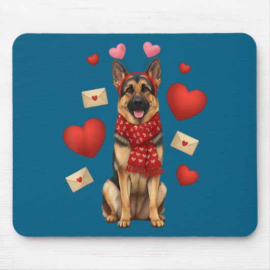 Cute German Shepherd Valentine’s Day Dog Mom - Ger Muismat (Voorkant)
