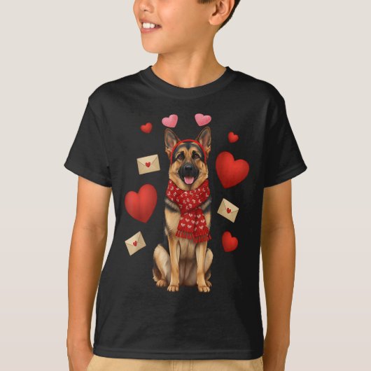 Cute German Shepherd Valentine’s Day Dog Mom - Ger T-shirt (Voorkant)