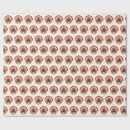 Cute German Shepherd w Santa Hat Pattern Kerstmis Cadeaupapier (Vlak)