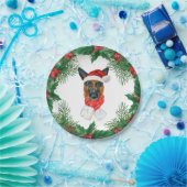 Cute German Shepherd Waterverf Kerstmis Papieren Bordje (Feest)
