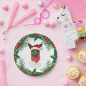 Cute German Shepherd Waterverf Kerstmis Papieren Bordje (Feest)