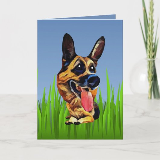 Cute German Shepherd Wenskaart Kaart (Voorkant)