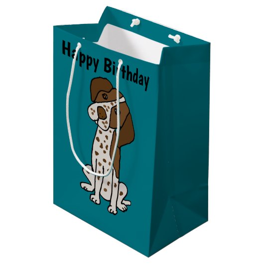 Cute German Shorthaired Pointer Puppy dog Medium Cadeauzakje (Voorkant Gekanteld)