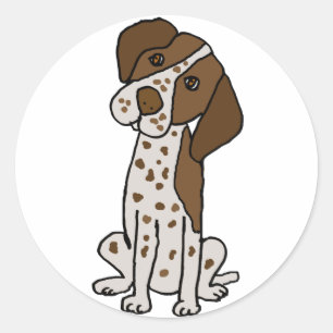 Cute German Shorthaired Pointer Puppy dog Ronde Sticker