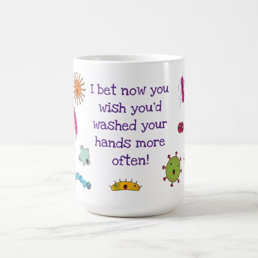 Cute Germs Hand Washing Reminder Magische Mok (Midden)