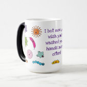 Cute Germs Hand Washing Reminder Magische Mok (Voorkant links)