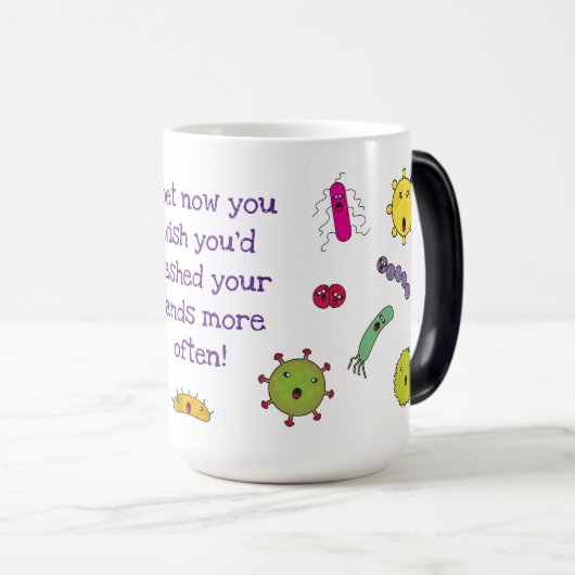 Cute Germs Hand Washing Reminder Magische Mok (Voorkant rechts)