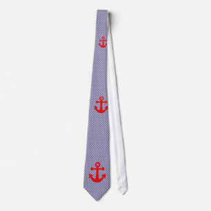 Cute geruite gingham motief en Rode Anker Stropdas