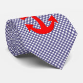 Cute geruite gingham motief en Rode Anker Stropdas (Opgerold)