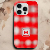 Cute geruite rode witte grijze monogram Kerstmis iPhone Hoesje