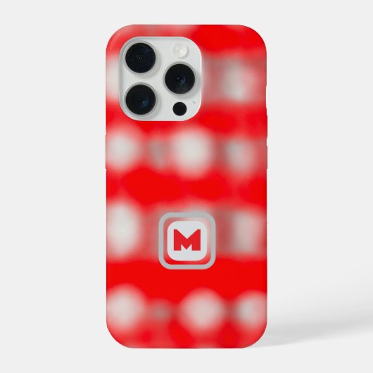 Cute geruite rode witte grijze monogram Kerstmis iPhone Hoesje (Achterkant)