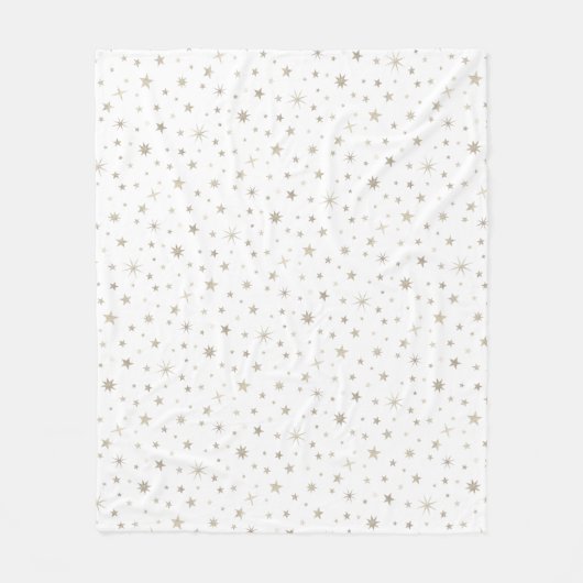Cute geslacht neutraal wit zilveren ster elegant fleece deken (Voorkant)