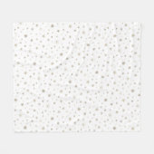 Cute geslacht neutraal wit zilveren ster elegant fleece deken (Voorkant (Horizontaal))