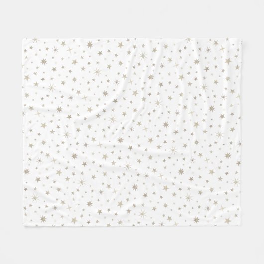 Cute geslacht neutraal wit zilveren ster elegant fleece deken (Voorkant (Horizontaal))