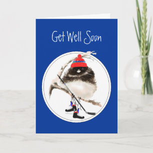 Cute get Well Binnenkort Ice Hockey Sport Bird Kaart