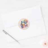 Cute get well soon bear ronde sticker (Envelop)