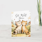 Cute Get Well Soon Cat Feestdagen Kaart (Voorkant)