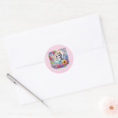 Cute get well soon cat  ronde sticker (Envelop)
