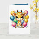 Cute get well soon giraffe add message kaart (Gele Bloem)