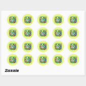 Cute get well soon turtle ronde sticker (Vel)
