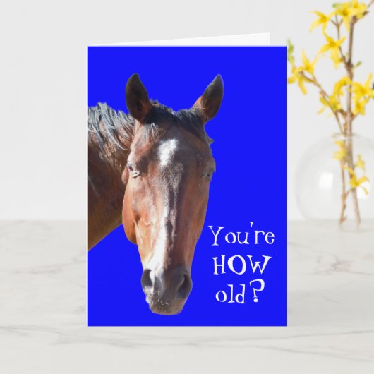 Cute Getting Older Birthday Horse Western Kaart (Gele Bloem)