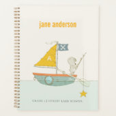 Cute Gevist Beer Star Sailboat Kinder Monogram Planner (Voorkant)