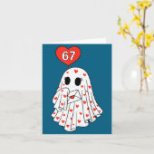 Cute Ghost 6 7 Six Seven Meme Valentines Day Men W Kaart (Gele Bloem)