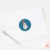 Cute Ghost 6 7 Six Seven Meme Valentines Day Men W Ronde Sticker (Envelop)