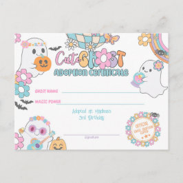 Cute Ghost Adoption Certificate Briefkaart