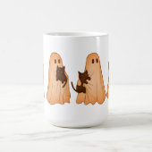 Cute Ghost and Black Cat Halloween Mug Koffiemok (Center)