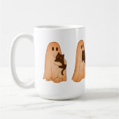 Cute Ghost and Black Cat Halloween Mug Koffiemok (Links)