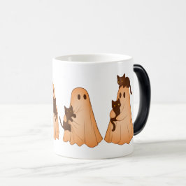 Cute Ghost and Black Cat Halloween Mug Magische Mok