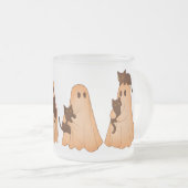 Cute Ghost and Black Cat Halloween Mug Matglas Koffiemok (Voorkant rechts)