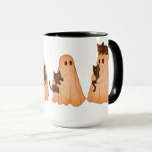Cute Ghost and Black Cat Halloween Mug Mok (Voorkant rechts)