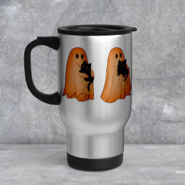 Cute Ghost and Black Cat Halloween Mug Reisbeker