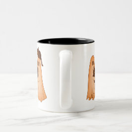 Cute Ghost and Black Cat Halloween Mug Tweekleurige Koffiemok