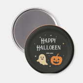 Cute Ghost and Pumpkin Halloween Paper Plate with  Magneet (Voorkant / Achterkant)