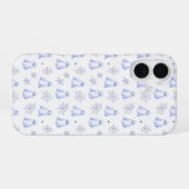 Cute Ghost and Spider Web Halloween Pattern iPhone 16 Hoesje (Achterkant horizontaal)