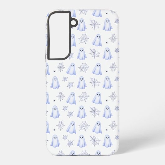 Cute Ghost and Spider Web Halloween Pattern Samsung Galaxy Hoesje (Achterkant)