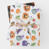 Cute Ghost and Spiderweb Halloween Inpakpapier Vel (In situ)