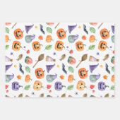 Cute Ghost and Spiderweb Halloween Inpakpapier Vel (Voorkant)