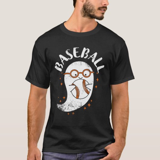 Cute Ghost Baseball Funny Baseball Halloween 2022 T-shirt (Voorkant)