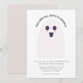 Cute Ghost Birthday Party Invitation Kaart (Voorkant / Achterkant)