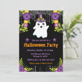 Cute Ghost Bloem Kerstfeest Halloweenfeest Kaart (Staand voorkant)