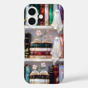Cute Ghost Boekenplank Telefoonhoesje Bloemige Sfe iPhone 16 Hoesje